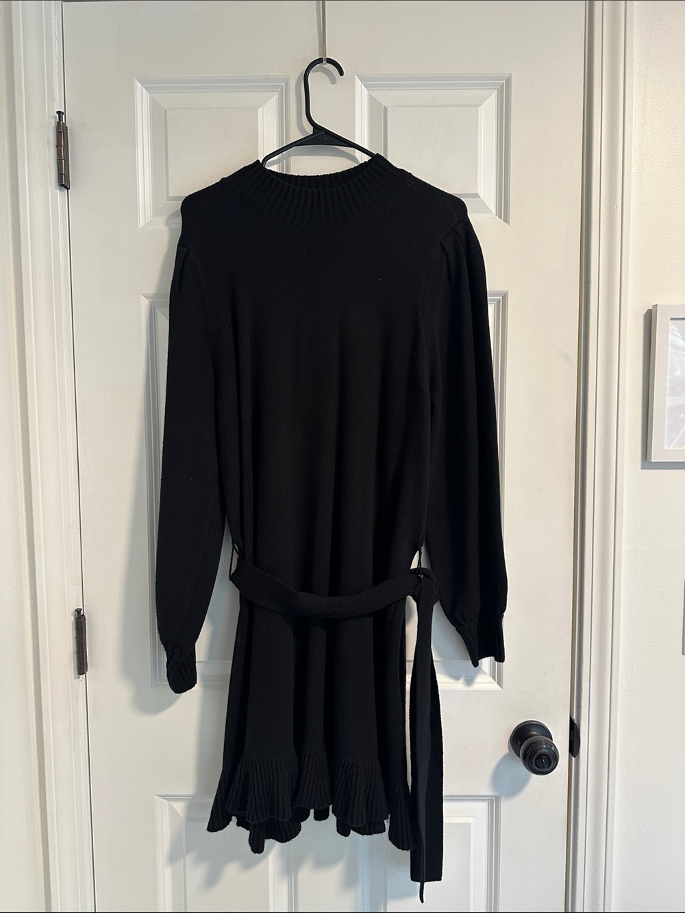 EUC Paige Julita Long Sleeve Wool Sweater Dress in Black size L - Picture 5 of 12